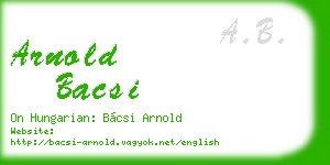arnold bacsi business card